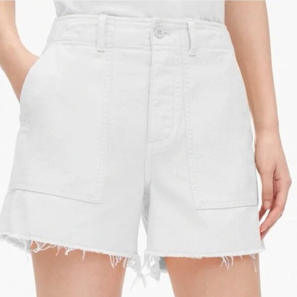 Gap High Rise Utility Shorts in Optic White Size 8 Summer Neutrals Preppy - Picture 1 of 9